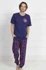 Bawełniana piżama męska dres spodnie kieszenie (3)